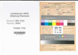 Entnazifizierung Fritz Fedder , geb. 23.10.1898 ()