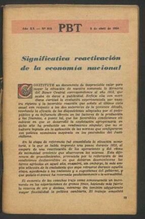 Significativa reactivación de la economía nacional