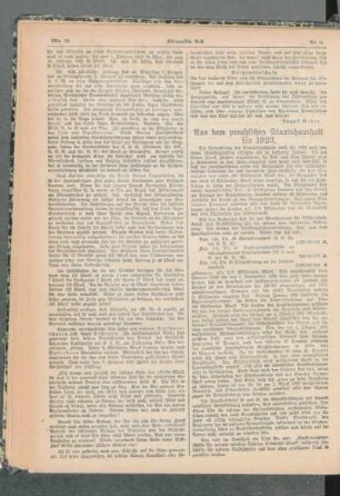 Aus dem preußischen Staatshaushalt für 1923