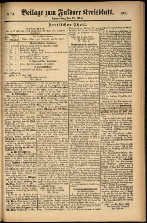 Zweite Ausgabe vom Donnerstag, den 10. Mai 1900.