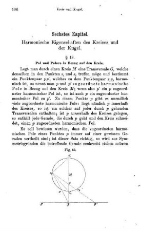 Sechstes Kapitel. Harmonische Eigenschaften des Kreises und der Kugel.
