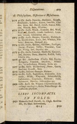 409-412, Libri Incompacti.