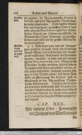 Cap. XXX. Wie unterm Ober-Commando des Hertzogs von Marlborough die zum Stifft Lüttich gehörige Vestung Huy Mens. Aug. 1703. erobert worden