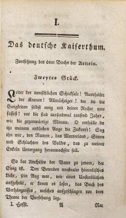 Deutschlands achtzehntes Jahrhundert, 2,1