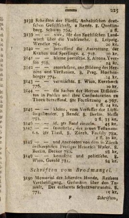 225-229, Schriften vom Brodmangel.-...bei dem Tod Marien Theresiens.