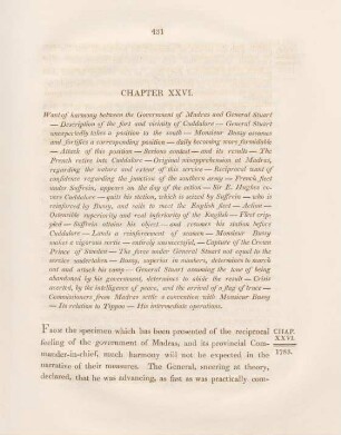 Chapter XXVI. Want of harmony between the Government of Madras and General Stuart - ...