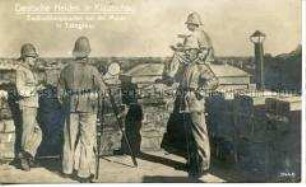 Deutsche Soldaten während des Ersten Weltkrieges in Tsingtau