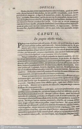 CAPUT II. De proprio objecto visus.