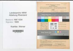 Entnazifizierung Werner Koehler , geb. 15.07.1912 (Stabsfeldwebel)