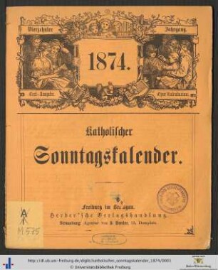 14. Jahrgang: Katholischer Sonntagskalender: Textausgabe ohne Kalendarium