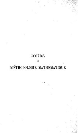 Cours de méthodologie mathématique