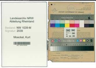 Entnazifizierung Kurt Moeckel , geb. 19.07.1901 (Arbeiter)
