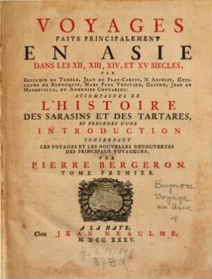Voyages faits principalement en Asie, 1