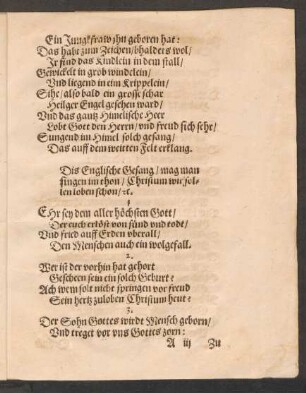 Dis Englische Gesang/ mag man || singen im thon/ Christum wir sol-||len loben schon/ [et]c. ||