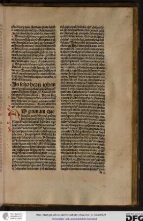 In festo beati Iohannis ante portam latinam est evangelium Dixit Iesus Petro Sequere me etc. Joh. xxi, circa quod possunt disputari sequentes questiones...