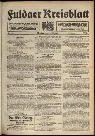 Ausgabe vom Montag, den 21. Februar 1916.