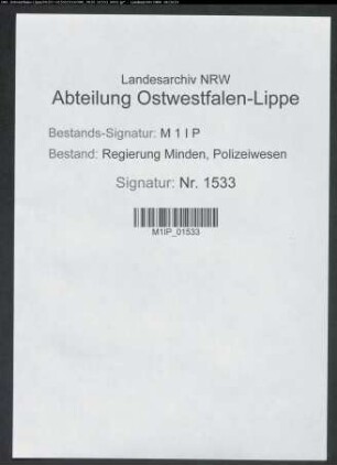 Nachweisungen über beschlagnahmtes Vermögen staatsfeindlicher Organisationen und Einzelpersonen im Amt Gohfeld-Mennighüffen