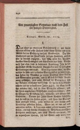 Am zwanzigsten Sonntage nach dem Fest der heiligen Dreieinigkeit