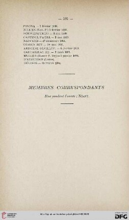 Membres correspondants