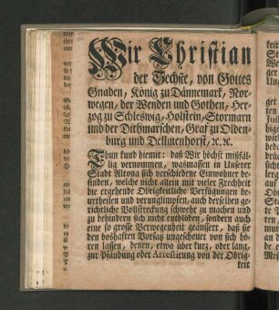 [Königl. Allergnädigste Verordnung.]