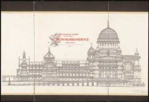 Fürstliche Sommerresidenz Schinkelwettbewerb 1886: Fassade von W. Ansicht 1:125