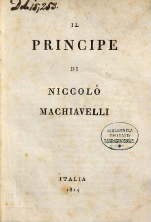 Il principe di Niccoló Macchiavelli