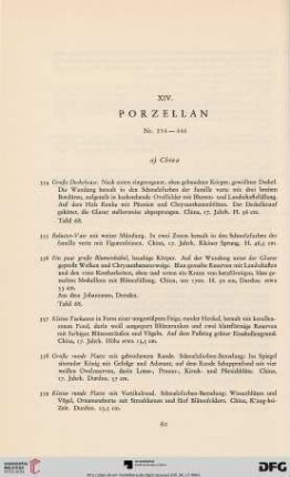 XIV. Porzellan (Nr. 354-446)