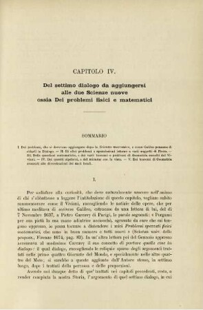 Capitolo IV. Del settimo dialogo da aggiungersi alle due Scienze nuove ossia Dei problemi fisici e matematici.