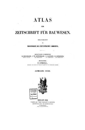 XXXII.1882: Zeitschrift für Bauwesen