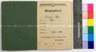 Mitgliedsbuch der Sozialdemokratischen Partei Deutschlands für den Lehrer Hermann Böse