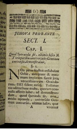 Jehova Probante Sect. I.
