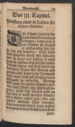 Das III. Capittel. Prüffung eines in Lastern steckenden Sünders