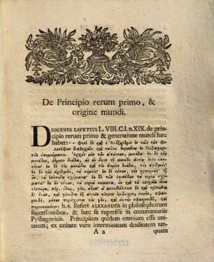 Dispvtatio Metaphysica De Specvlationibvs Pythagorae