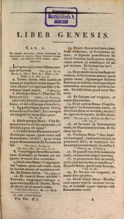 Biblia sacra vulgatae editionis : Iuxta exemplar ex Typographia Vaticana Romae 1592. 1, Genesis - Esther