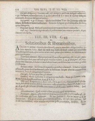 Tit. III. VIII. C. 43. De Solutionibus & liberationibus.