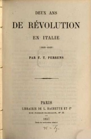 Deux ans de révolution en Italie : (1848 - 1849)