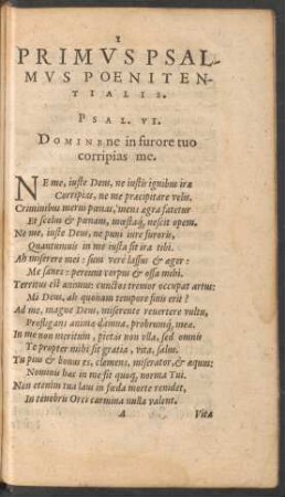 Primus Psalmus Poenitentialis.