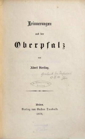 Erinnerungen aus der Oberpfalz