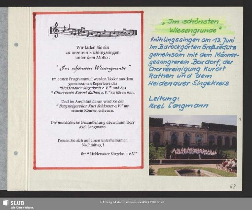 Konzert im Barockgarten Großsedlitz : Dirigent: Axel Langmann