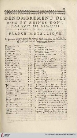 Denombrement des Rois et Reines […]