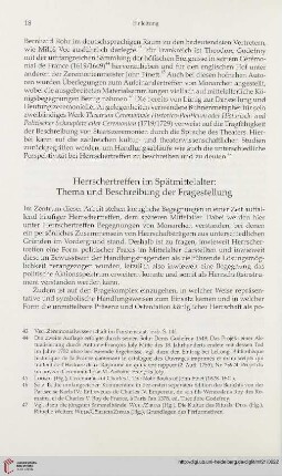 Herrschertreffen im Spätmittelalter: Thema und Beschreibung der Fragestellung