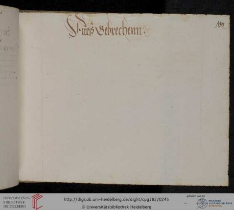 >Fuess Gebrechen< (nur Überschrift)