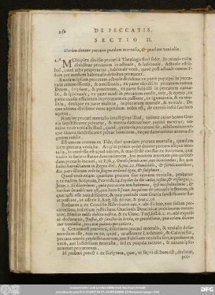 Sectio II. Utrùm dentur peccata quaedam moratlia, & quaedam venialia.