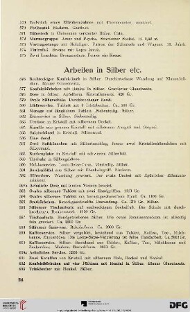Arbeiten in Silber etc. (Nr. 576-612a)