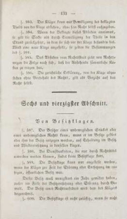 Sechs und vierzigster Abschnitt. Von Besitzklagen