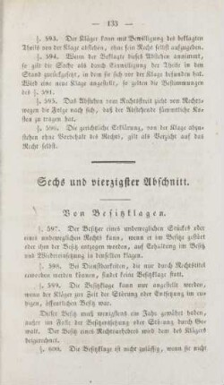 Sechs und vierzigster Abschnitt. Von Besitzklagen