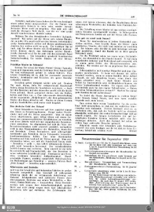 Steuertermine für September 1937