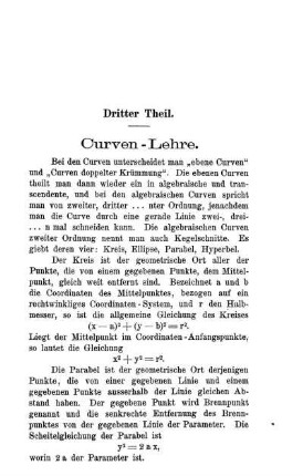 Dritter Theil. Curven-Lehre.