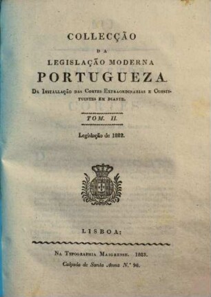 Colecção da legislação moderna Portugueza, 2. 1822 (1823)
