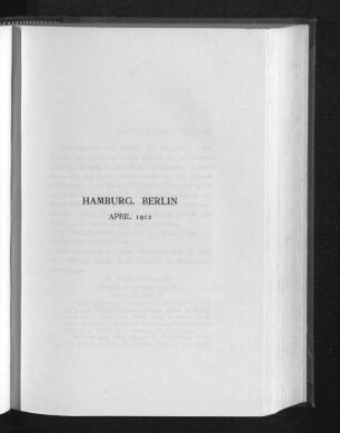 Hamburg. Berlin April 1912